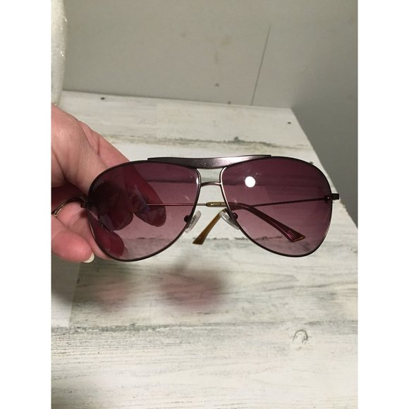 Fossil unisex aviator sunglasses with dark brown lenses and bronze frames - Picture 3 of 6